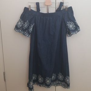 Sandra Darren Off the Shoulder Denim Dress - 8P